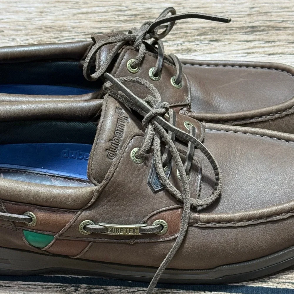 Dubarry Regatta Boat Shoes Men 8.5 Brown Leather Gore-Tex Waterproof Deck Shoes